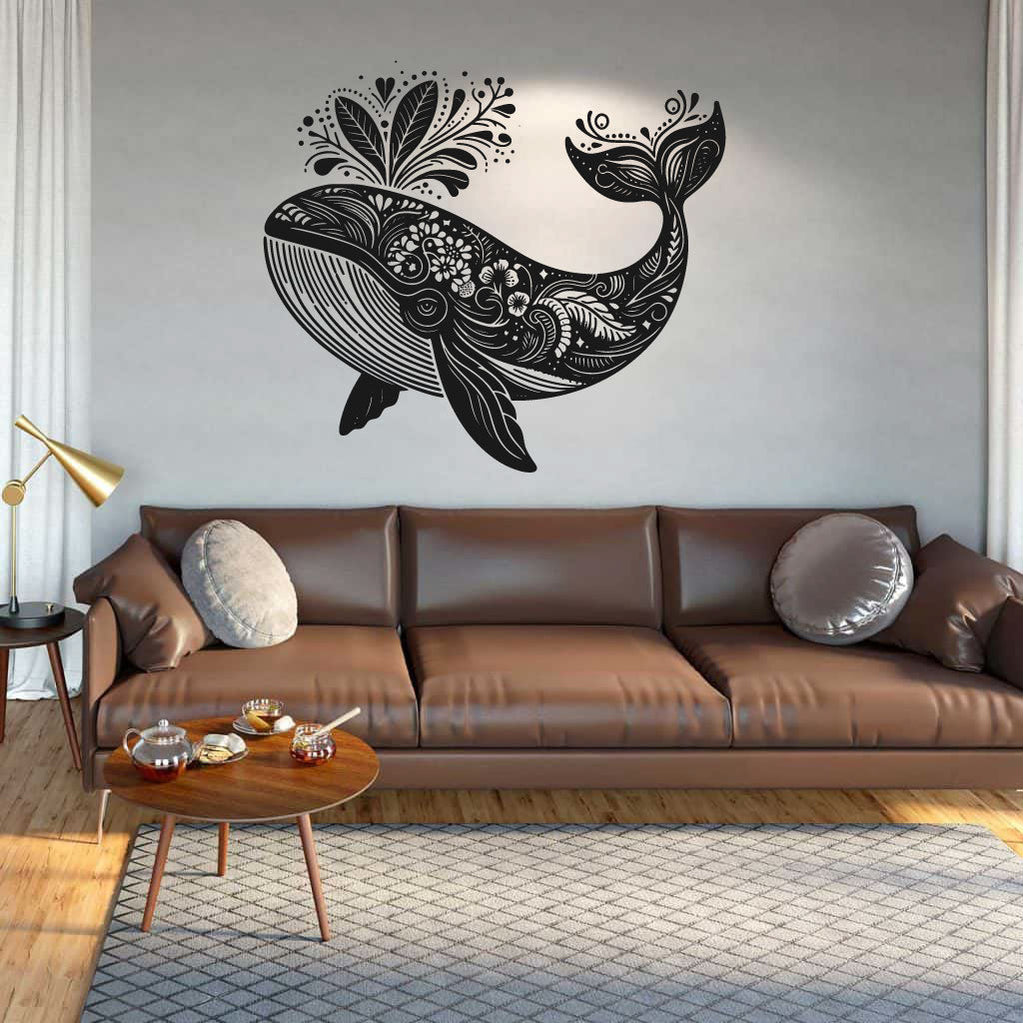 Whale Mandala Vinyl Wall Decal