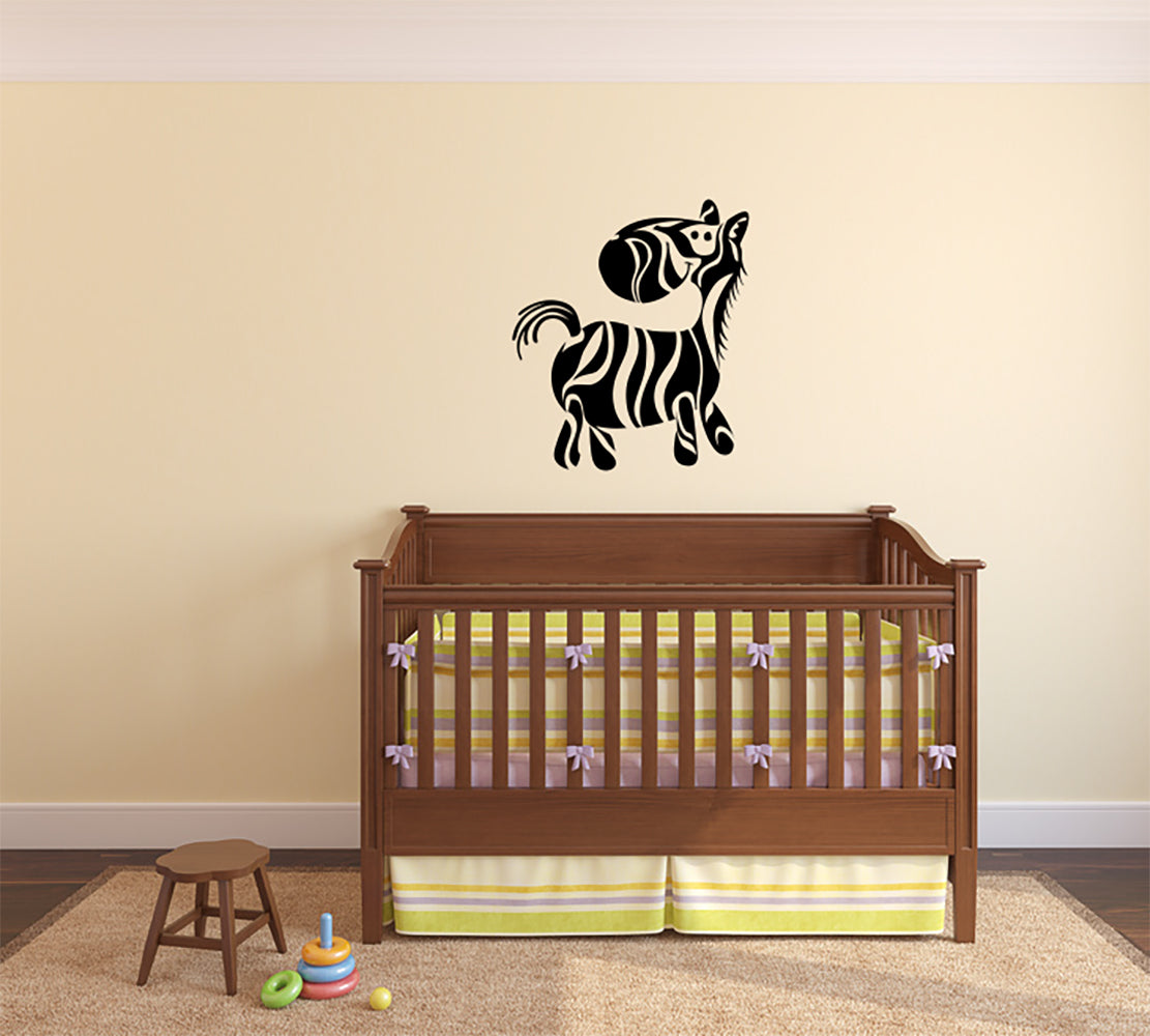 Zebra Vinyl Home Decor Wall Decal 