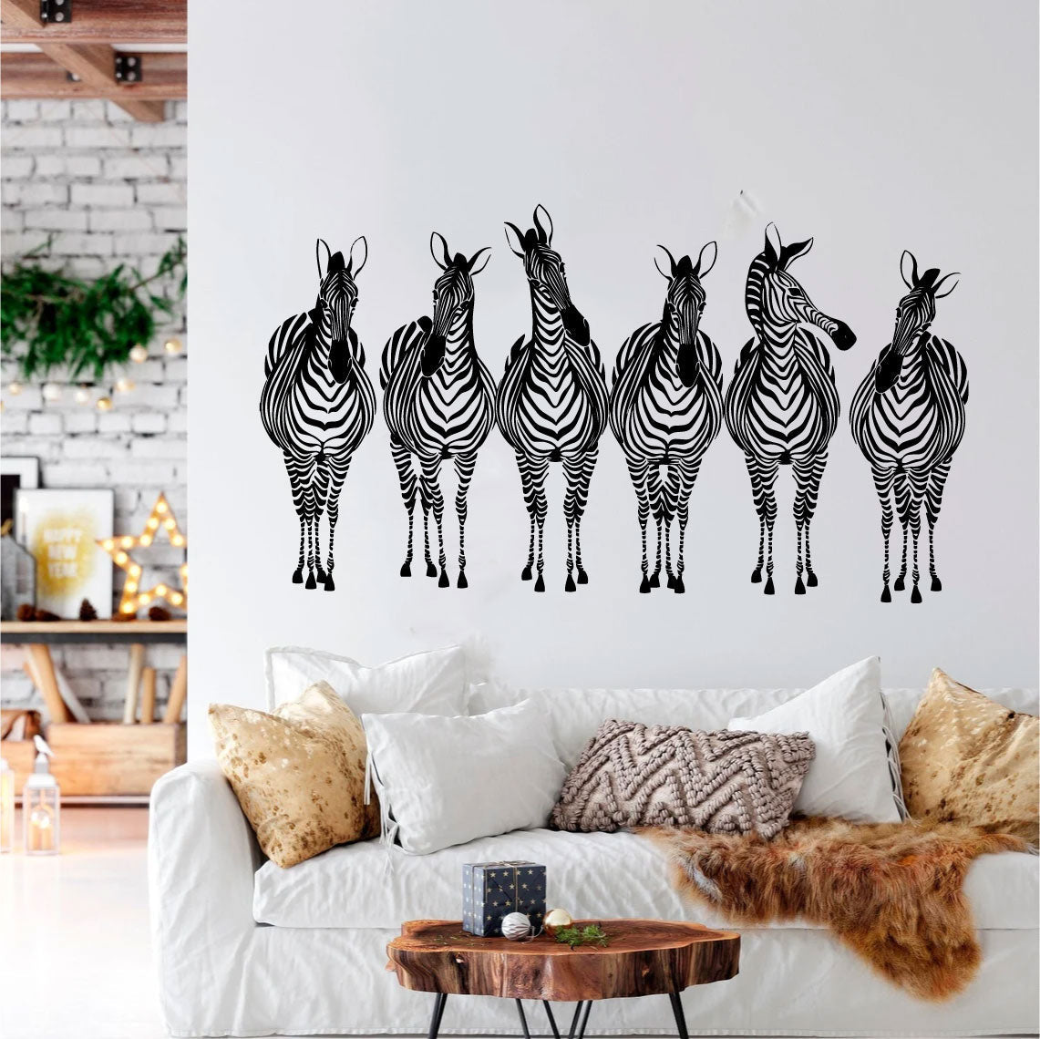 Zebras Vinyl Home Decor Wall Decal 