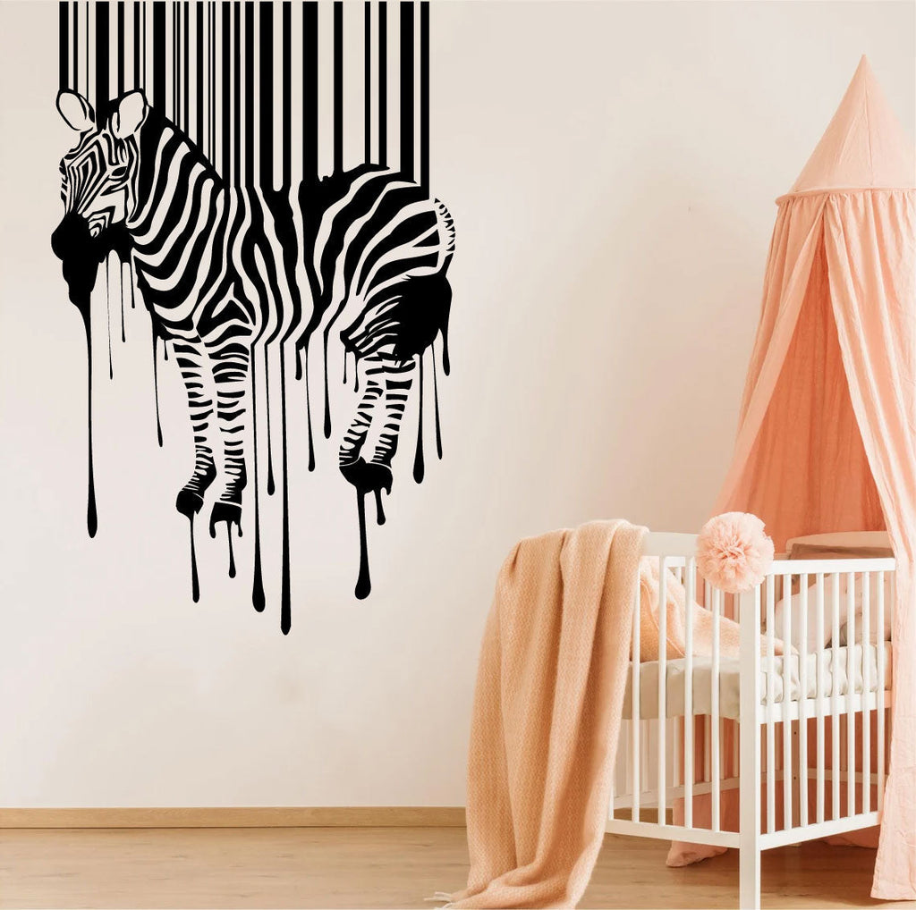 Zebra Paint Drips Vinyl Home Decor Wall Decal 