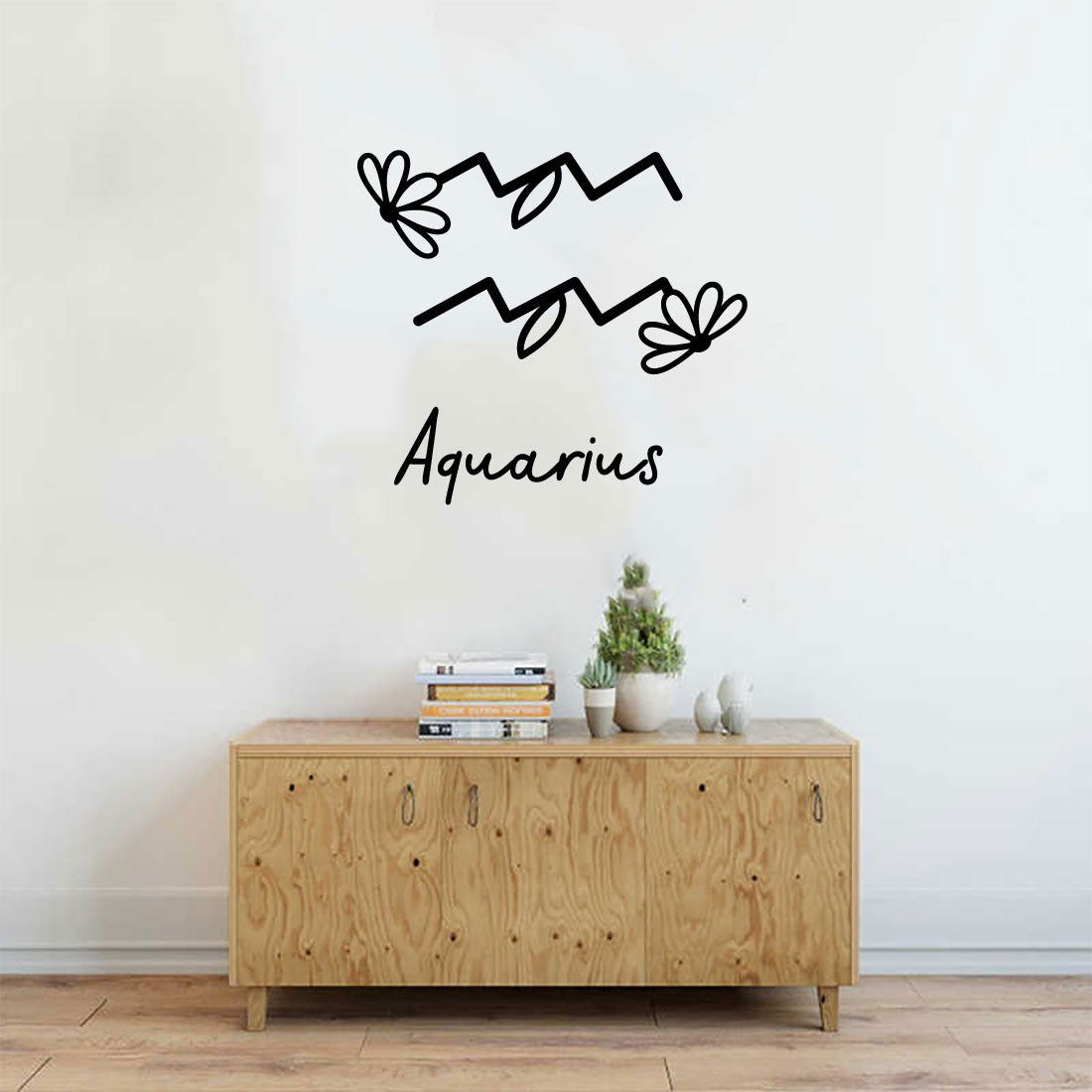 Aquarius Zodiac Flower Sign Vinyl Wall Decal
