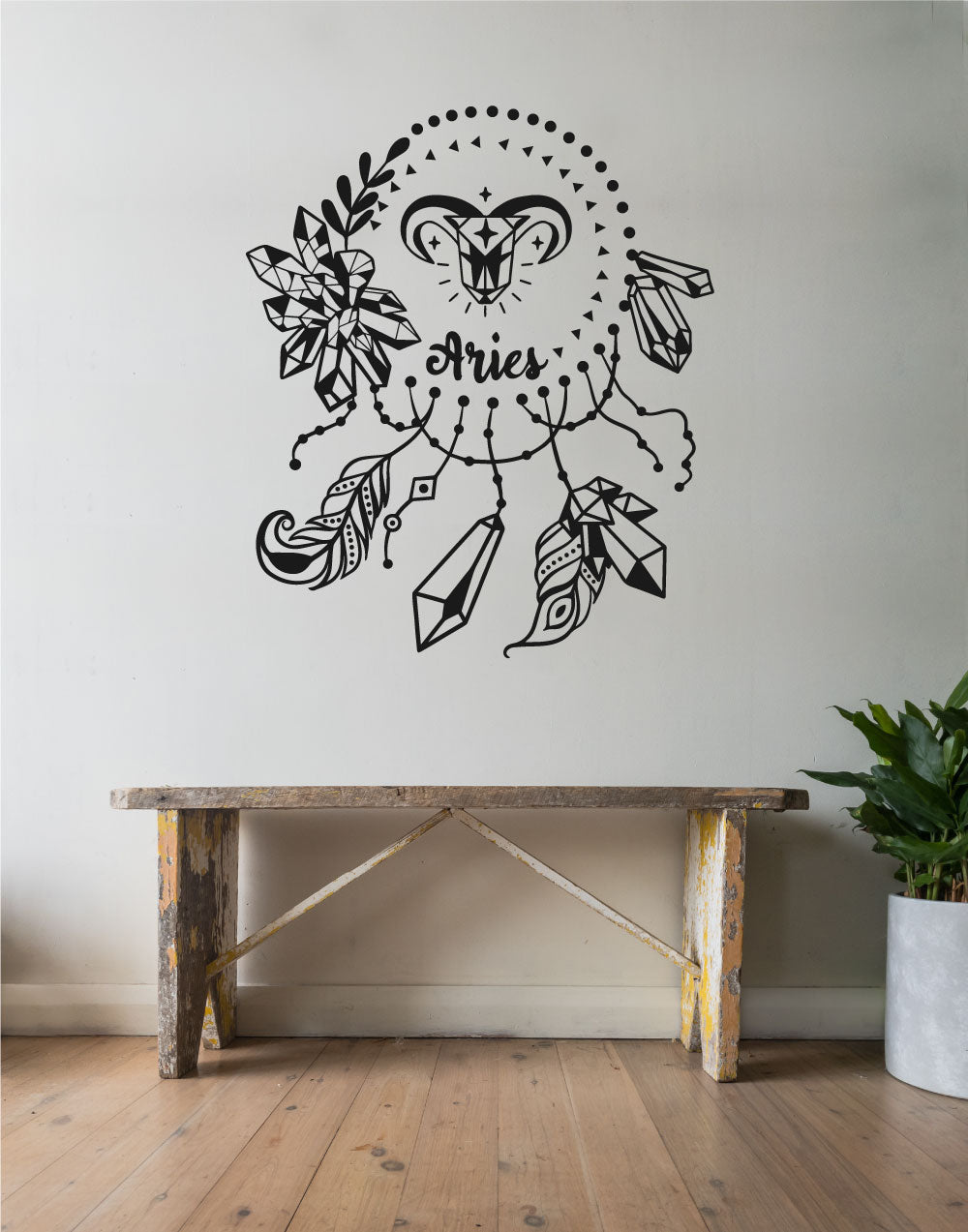 Aries Zodiac Astrology Dreamcatcher Vinyl Wall Decal