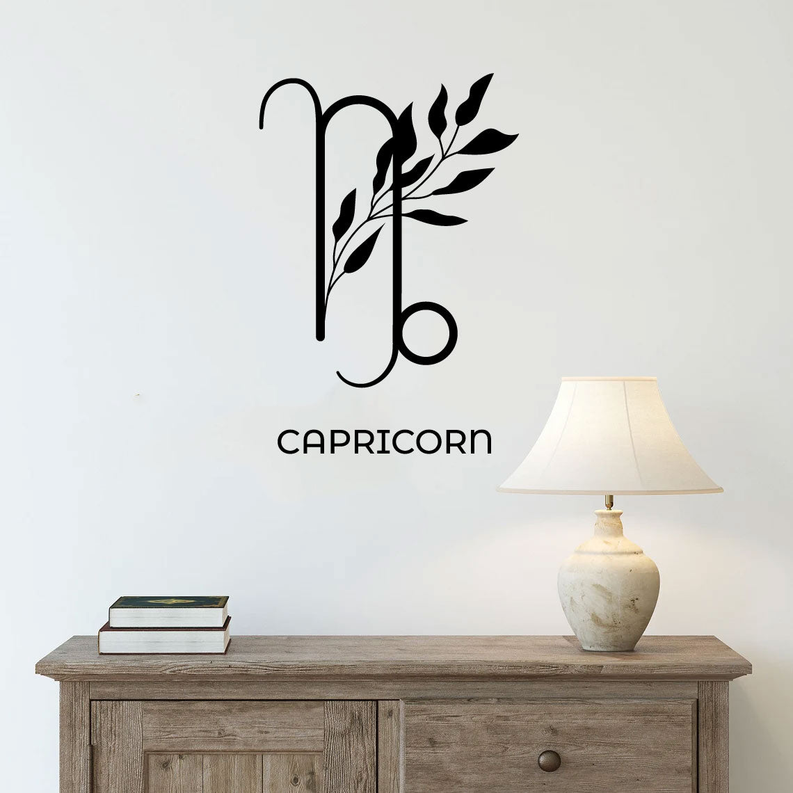 Capricorn Zodiac Floral Sign Vinyl Wall Decal
