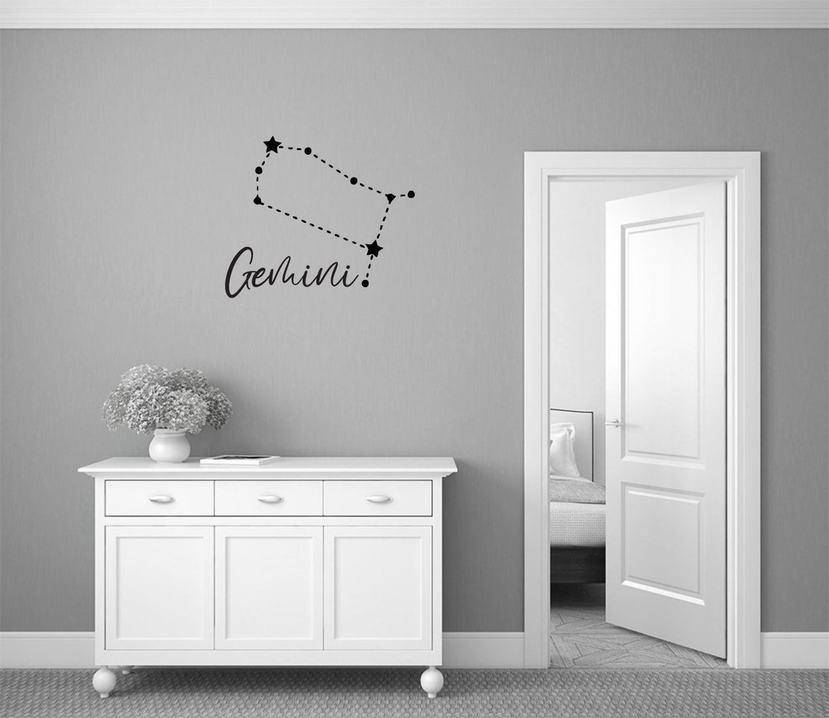 Gemini Zodiac Constellation of Stars Vinyl Wall Decal