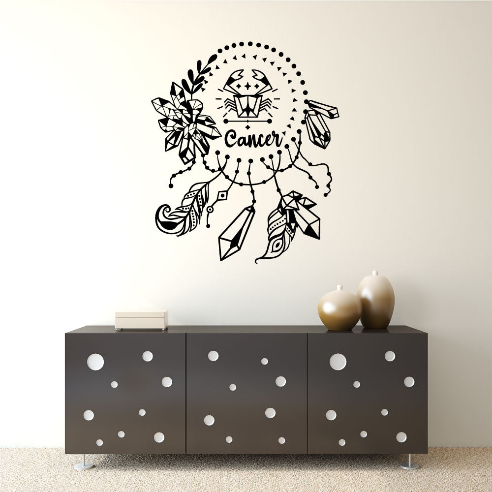 Cancer Zodiac Astrology Dreamcatcher Vinyl Wall Decal