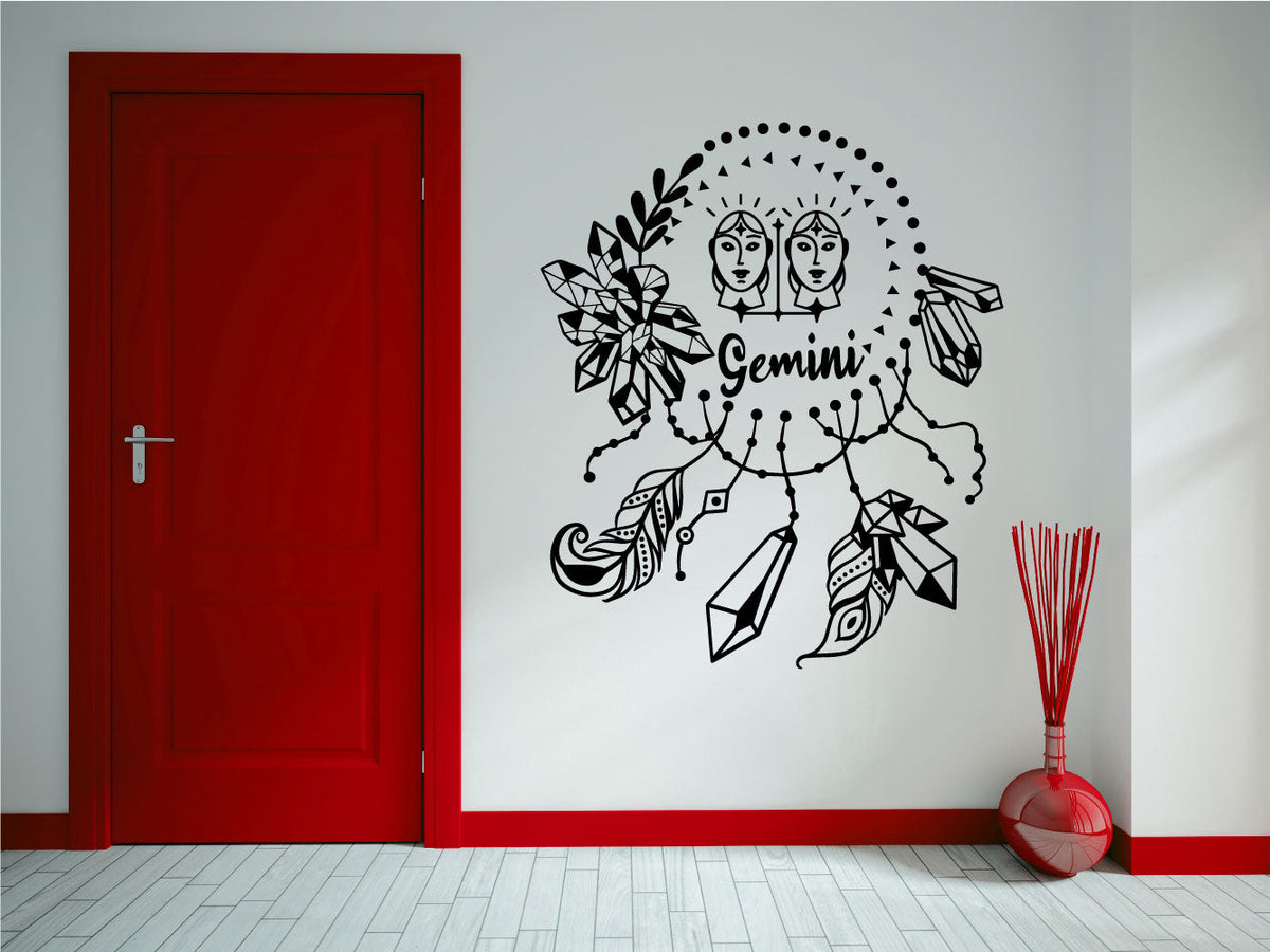 Gemini Zodiac Astrology Dreamcatcher Vinyl Wall Decal