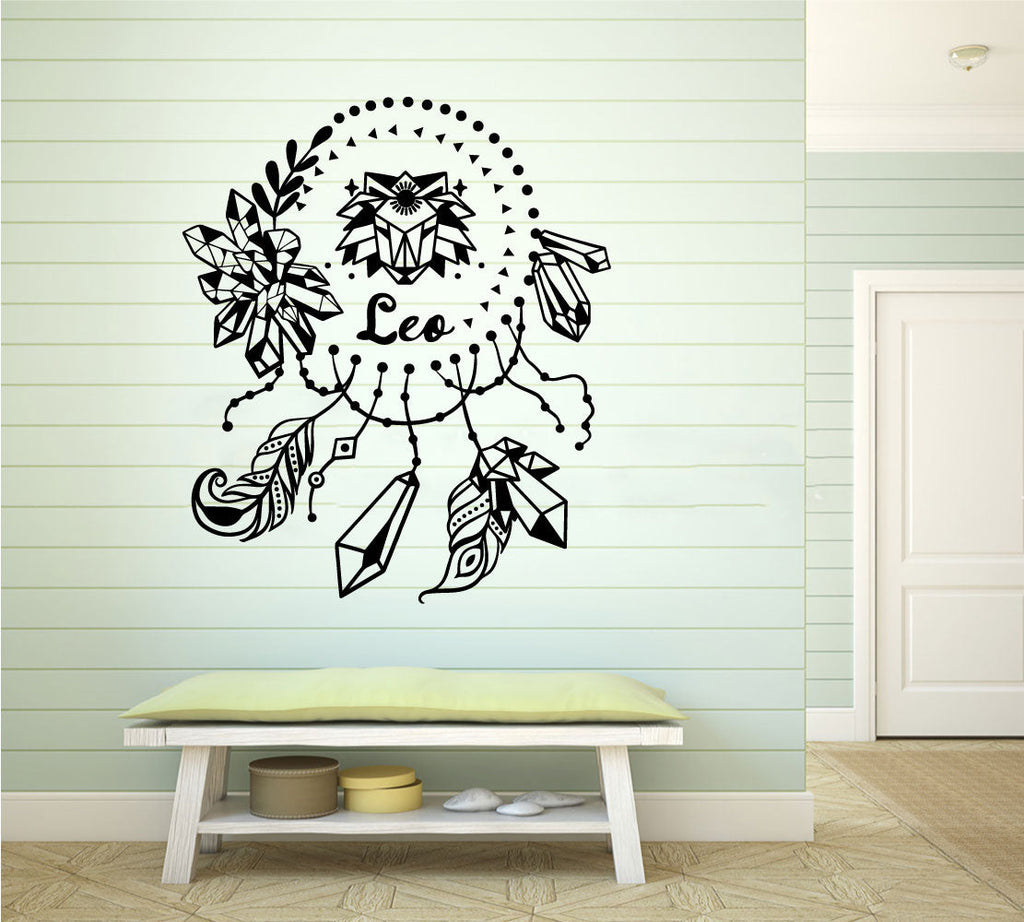 Leo Zodiac Astrology Dreamcatcher Vinyl Wall Decal