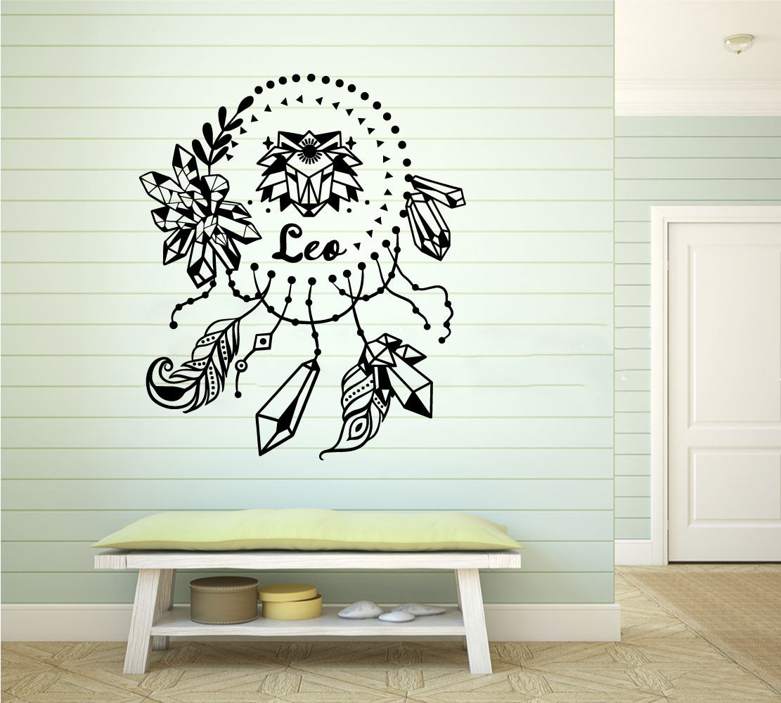 Leo Zodiac Astrology Dreamcatcher Vinyl Wall Decal