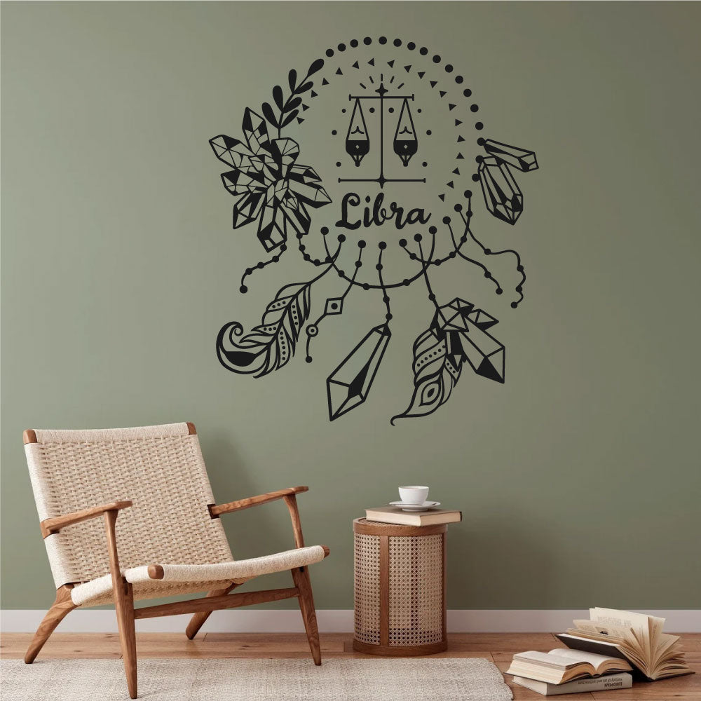 Libra Zodiac Astrology Dreamcatcher Vinyl Wall Decal
