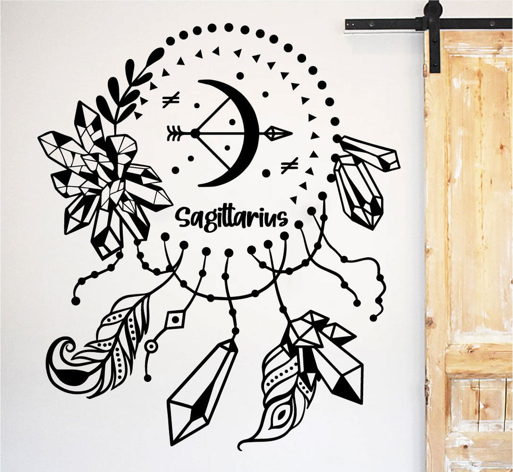 Sagittarius Zodiac Astrology Dreamcatcher Vinyl Wall Decal