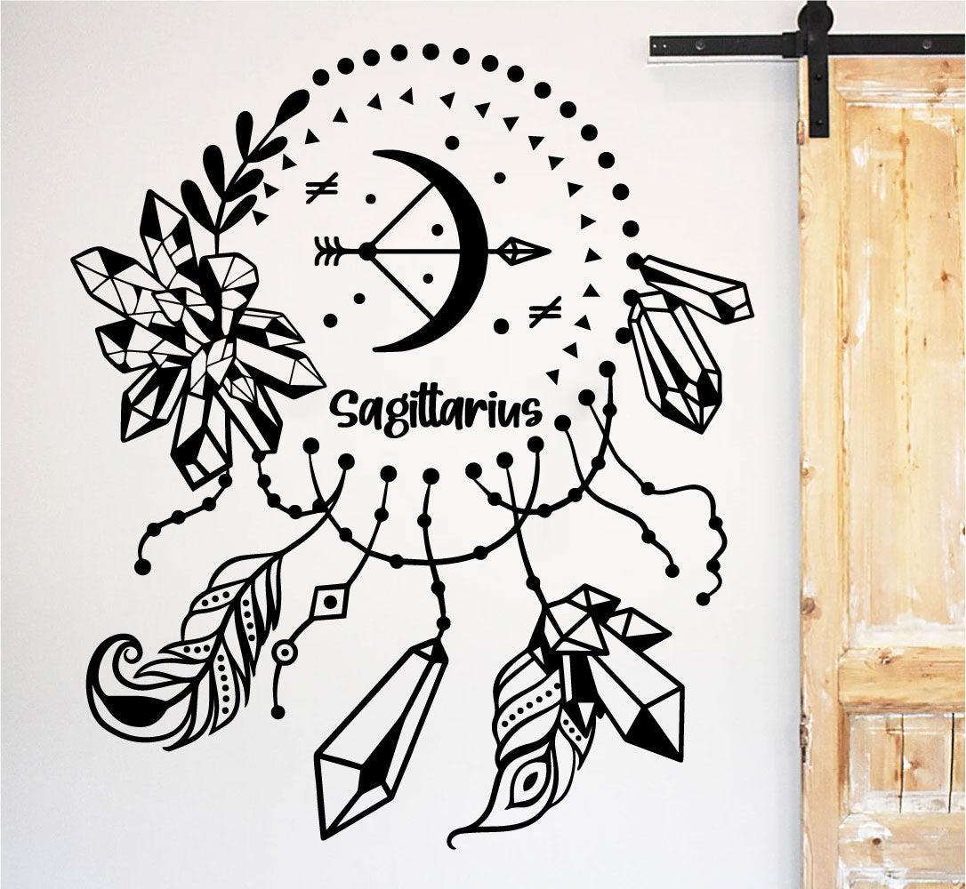 Sagittarius Zodiac Astrology Dreamcatcher Vinyl Wall Decal
