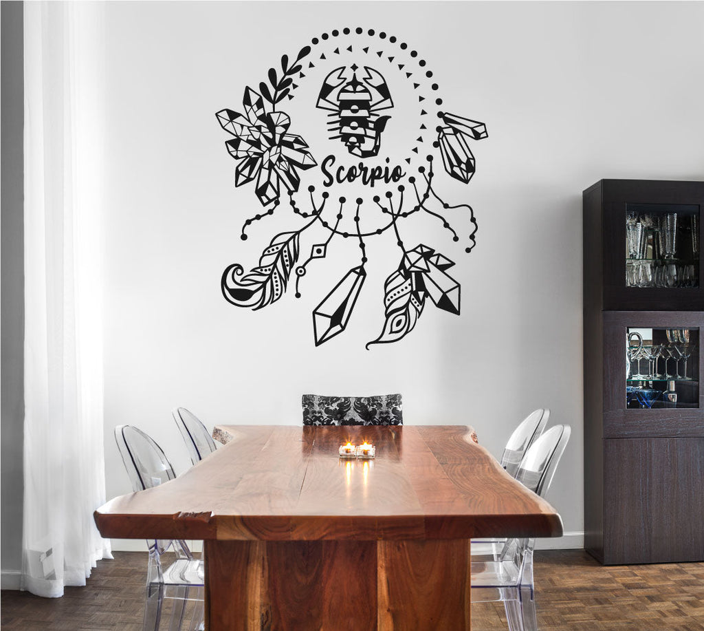 Scorpio Zodiac Astrology Dreamcatcher Vinyl Wall Decal