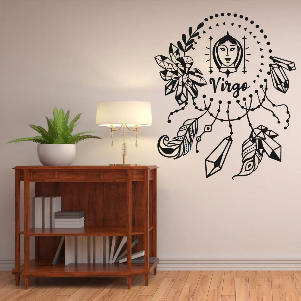 Virgo Zodiac Astrology Dreamcatcher Vinyl Wall Decal