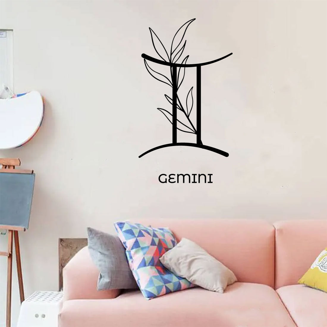 Gemini Zodiac Floral Sign Vinyl Wall Decal