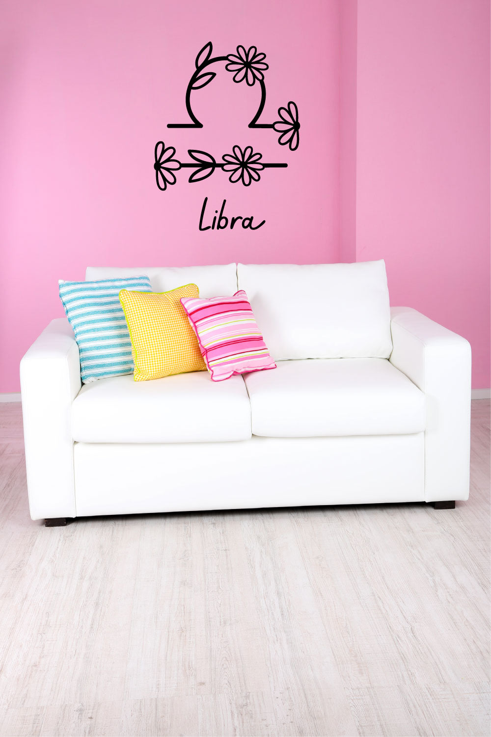 Libra Zodiac Flower Sign Vinyl Wall Decal