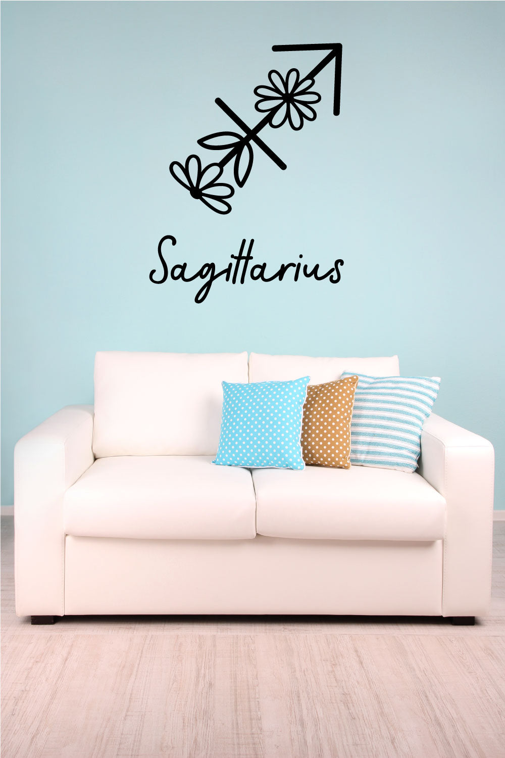 Sagittarius Zodiac Flower Sign Vinyl Wall Decal