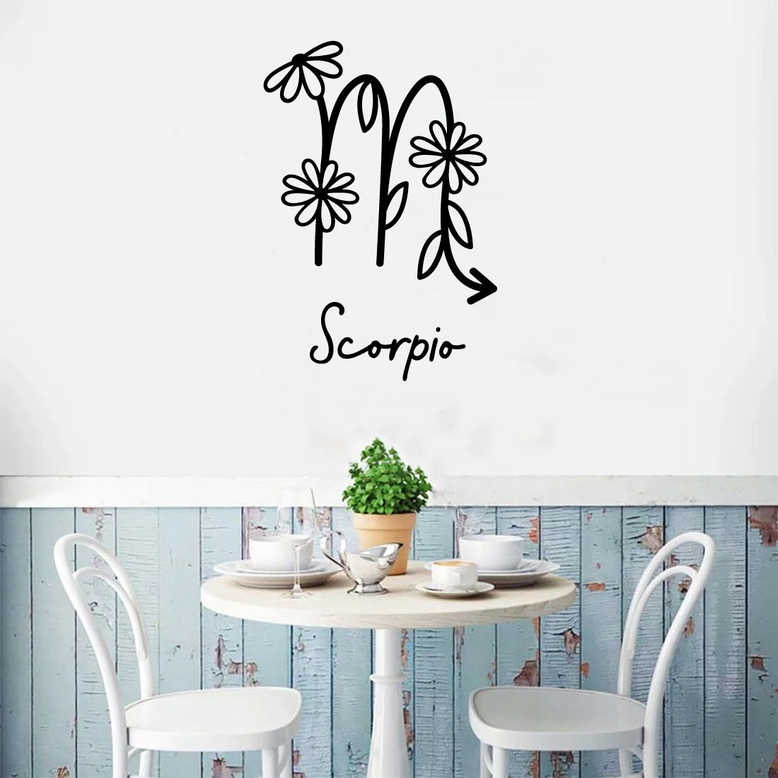 Scorpio Zodiac Flower Sign Vinyl Wall Decal