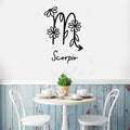 Scorpio Zodiac Flower Sign Vinyl Wall Decal