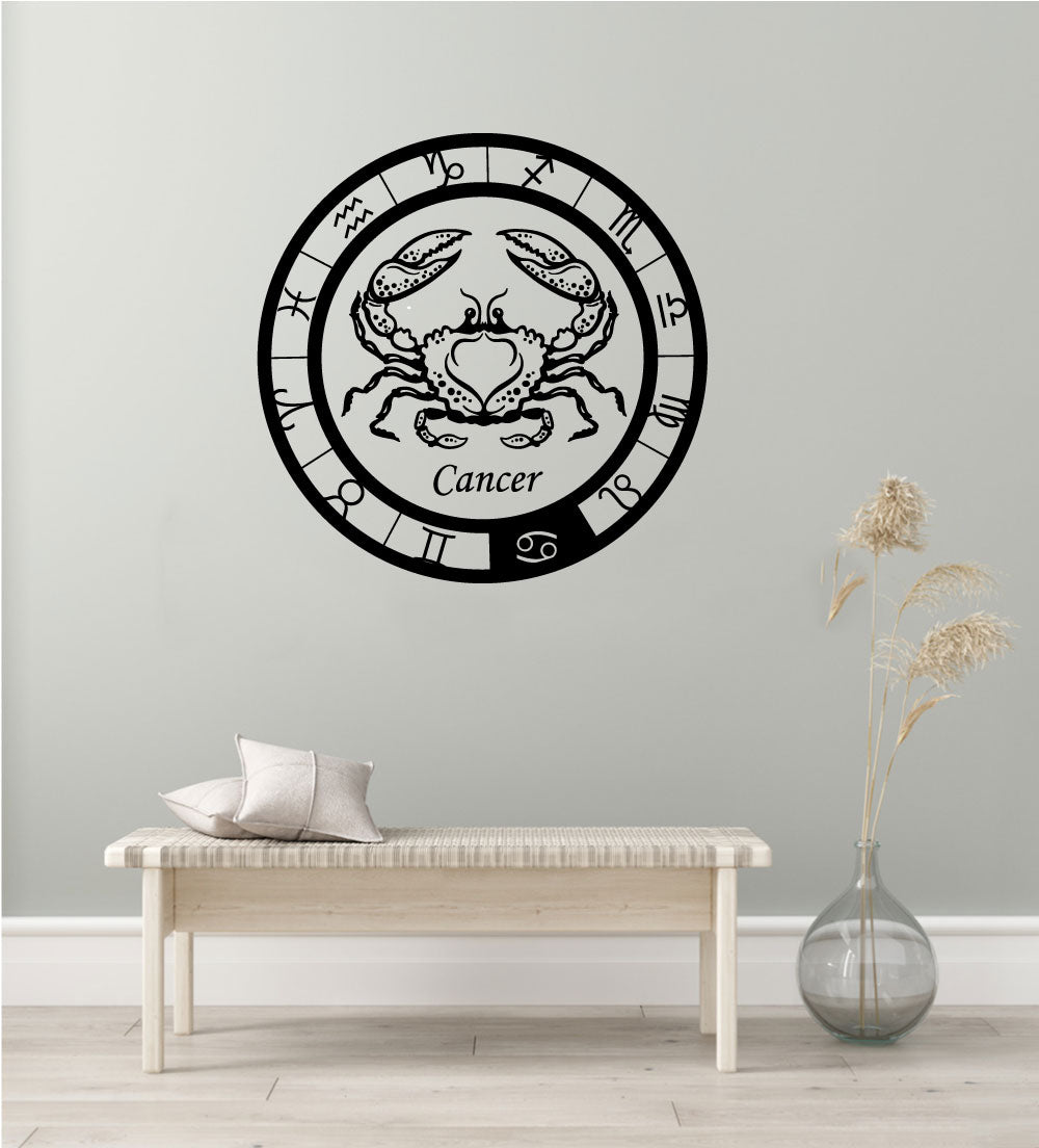 Cancer Zodiac Astrology Constellation Wheel Vinyl Wall Decal