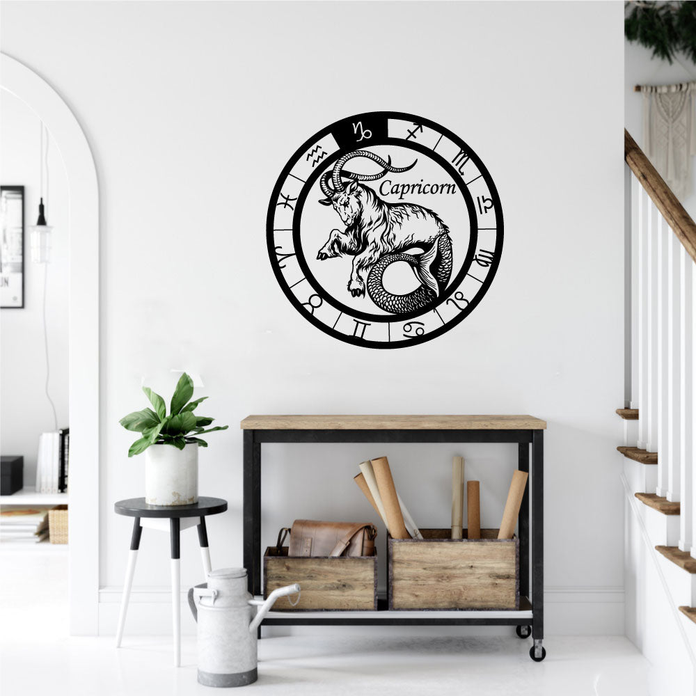 Capricorn Zodiac Astrology Constellation Wheel Vinyl Wall Decal
