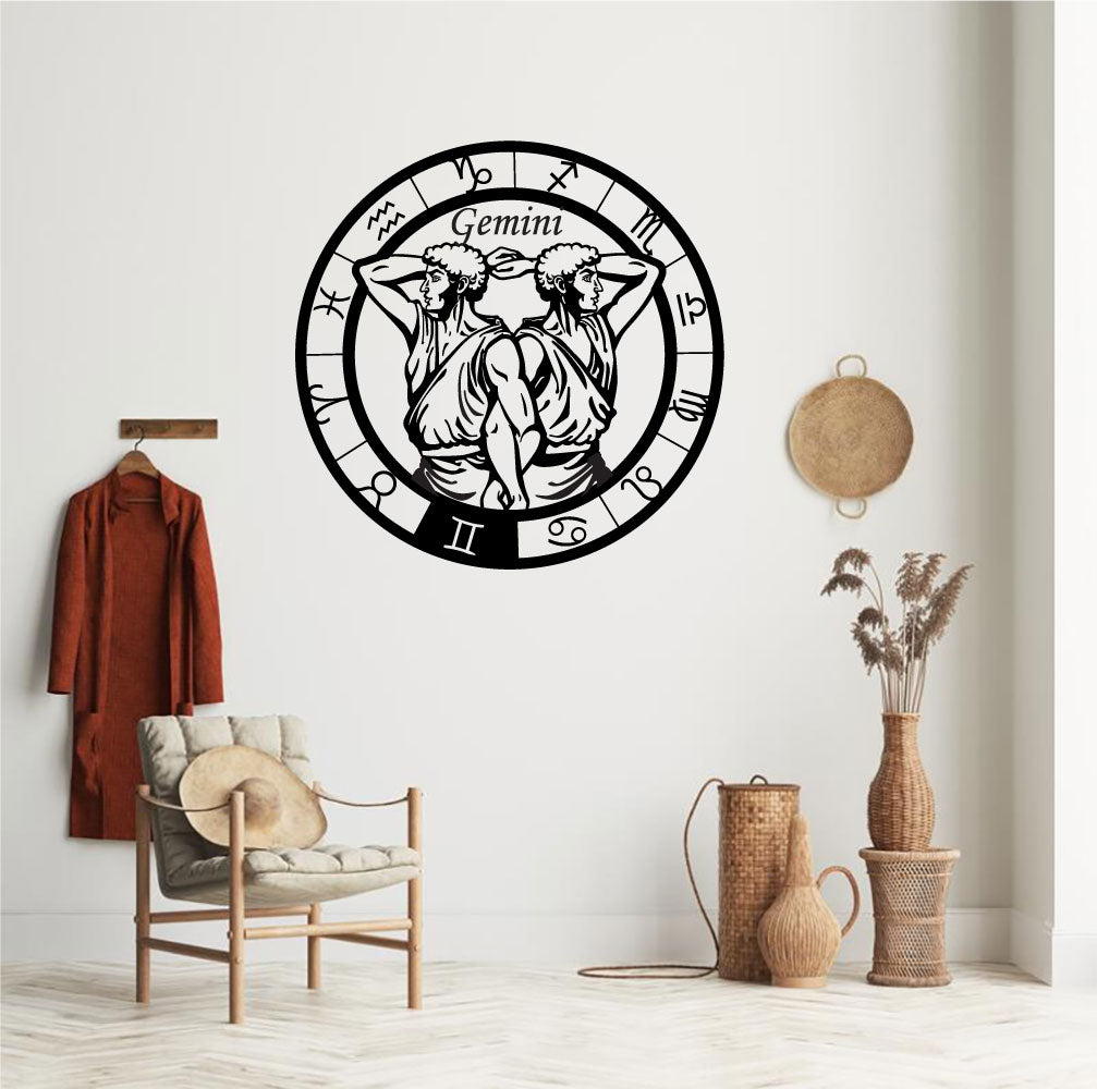Gemini Zodiac Astrology Constellation Wheel Vinyl Wall Decal