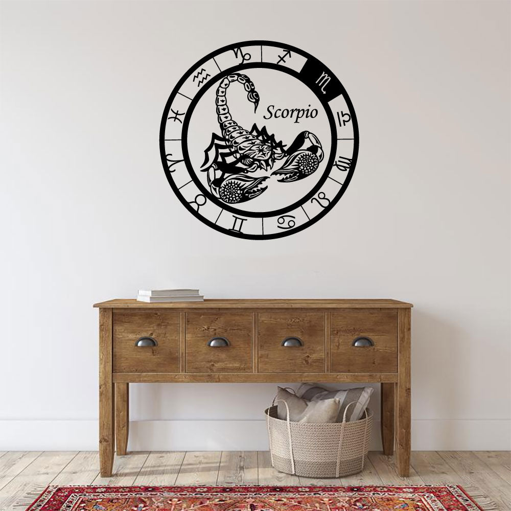 Scorpio Zodiac Astrology Constellation Wheel Vinyl Wall Decal