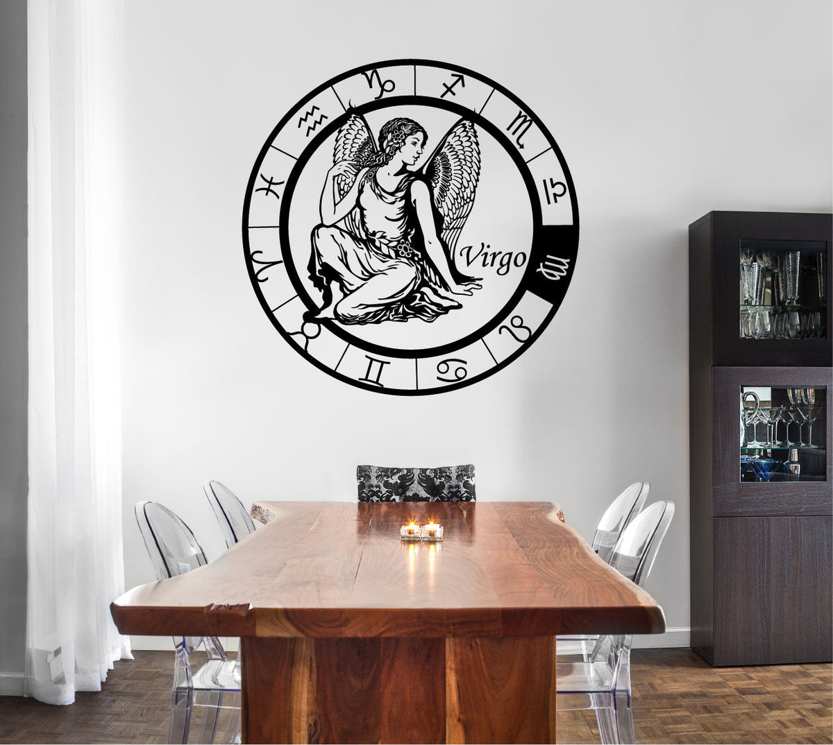 Virgo Zodiac Astrology Constellation Wheel Vinyl Wall Decal